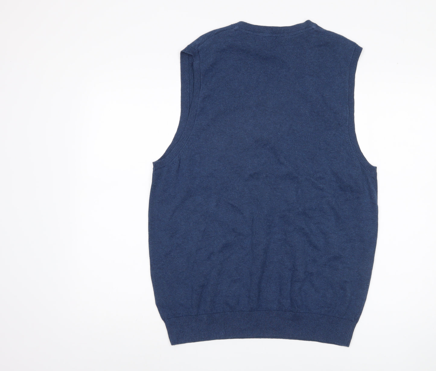 Marks and Spencer Men's Blue Cotton Vest L
