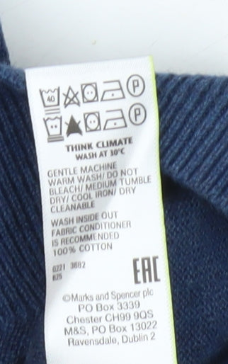 Marks and Spencer Men's Blue Cotton Vest L