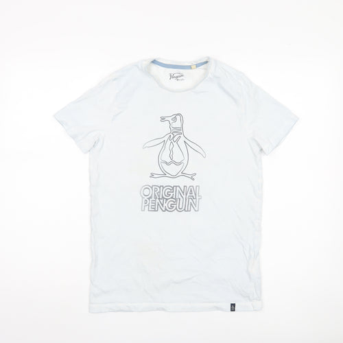 Penguin Boys White Graphic T-Shirt (14-15 Years)