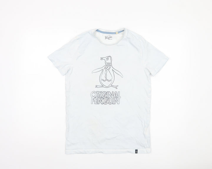 Penguin Boys White Graphic T-Shirt (14-15 Years)