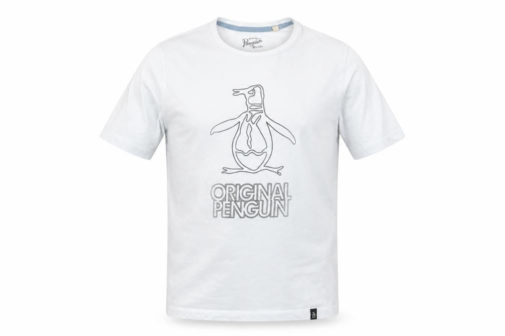 Front view of Original Penguin boys’ white graphic t-shirt (14-15 years)