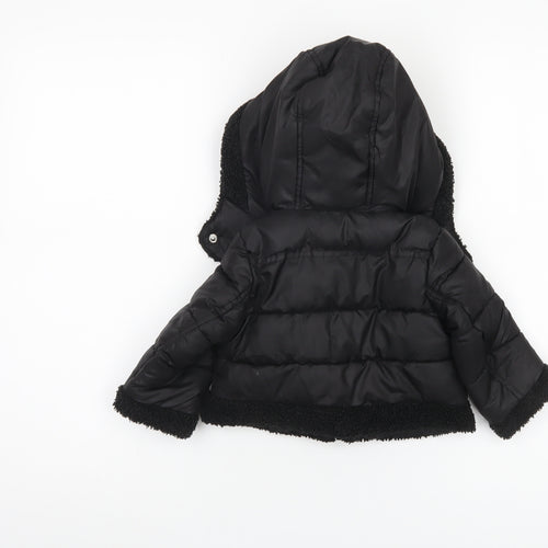 French Connection Black Unisex Baby Puffer Jacket 12 Months