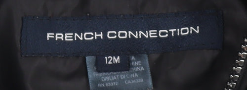 French Connection Black Unisex Baby Puffer Jacket 12 Months