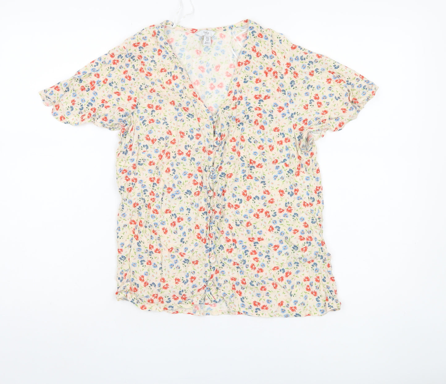 M&Co Women's Multicoloured Floral Blouse, Size 12