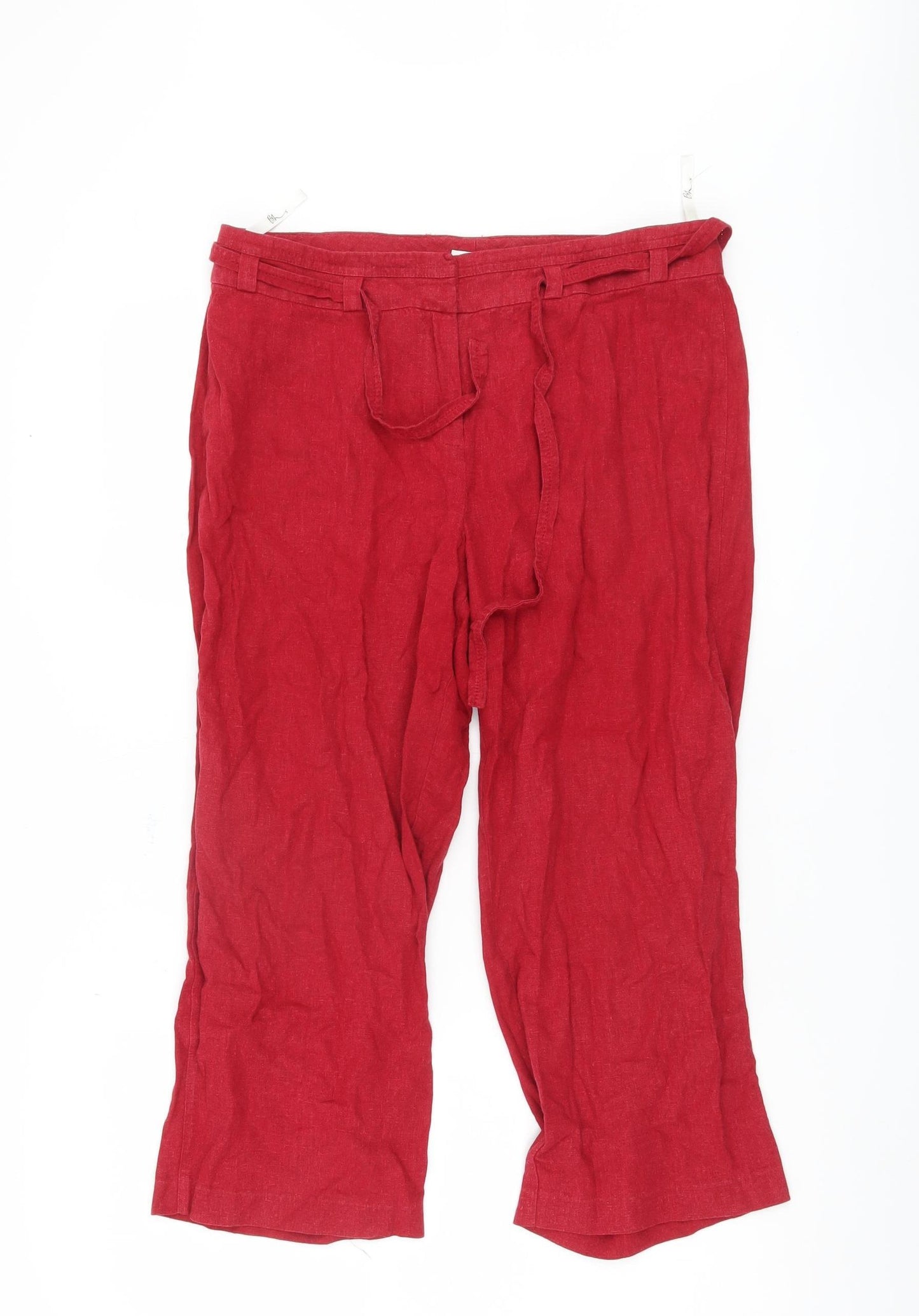 BHS Women's Red Linen Trousers Size 12