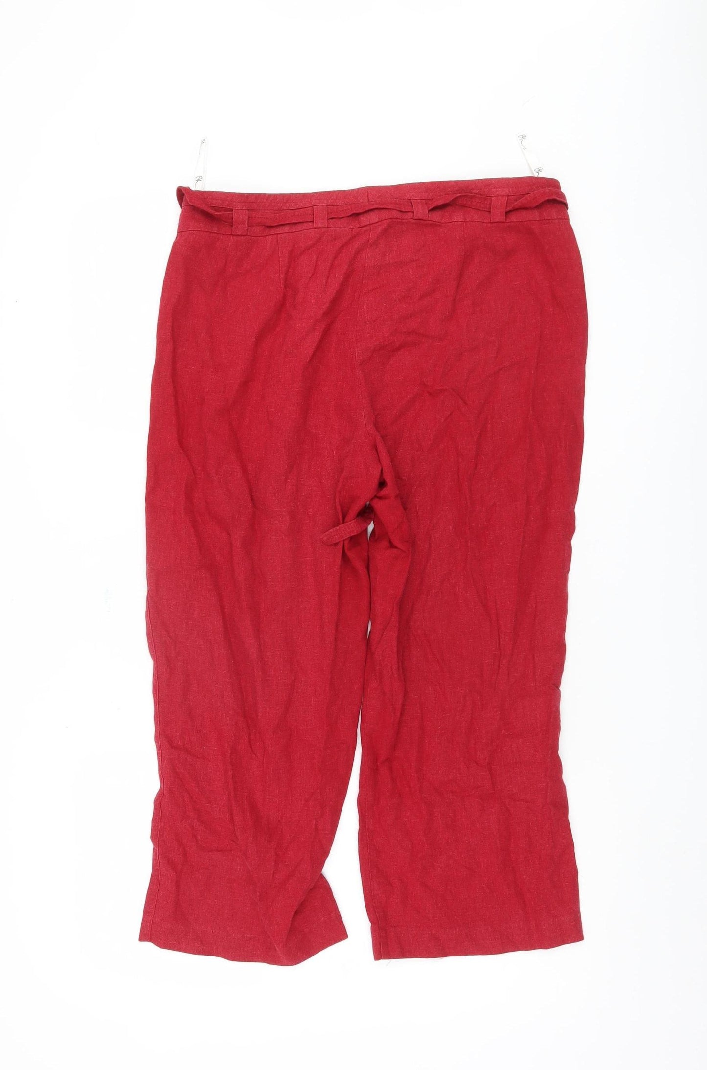 BHS Women's Red Linen Trousers Size 12