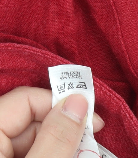 BHS Women's Red Linen Trousers Size 12