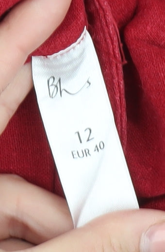 BHS Women's Red Linen Trousers Size 12