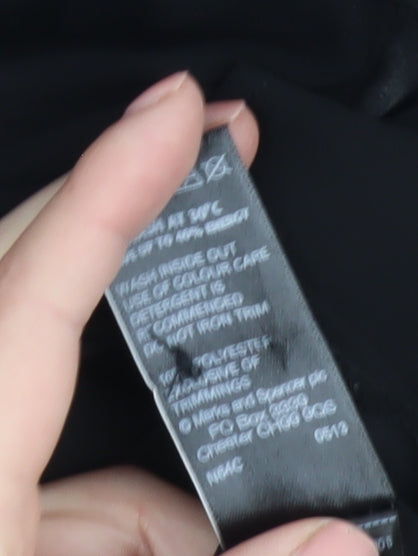 Marks and Spencer Women's Black 14 Beaded Collared Blouse