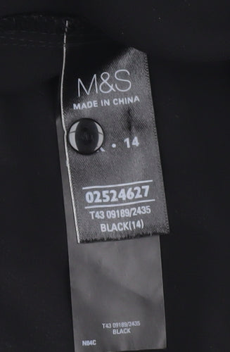 Marks and Spencer Women's Black 14 Beaded Collared Blouse
