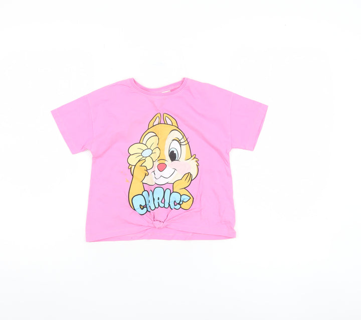 Disney Girls Pink Chip 'n Dale T-Shirt - 5-6 Years