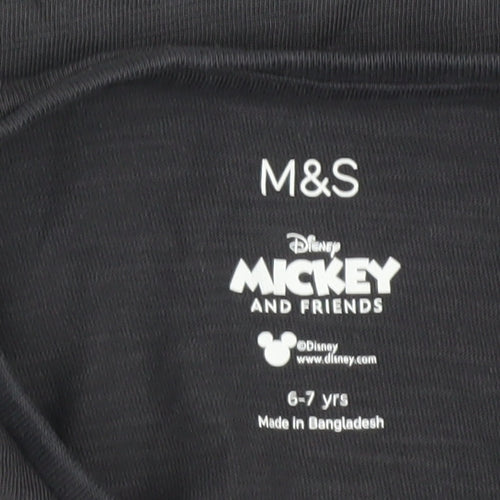 Marks and Spencer Girls Black Minnie Mouse T-Shirt, 6-7 Years, Disney