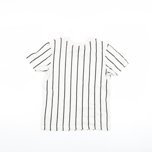 Space Jam Boys White Striped T-Shirt 8-9 Years Sequin Accent