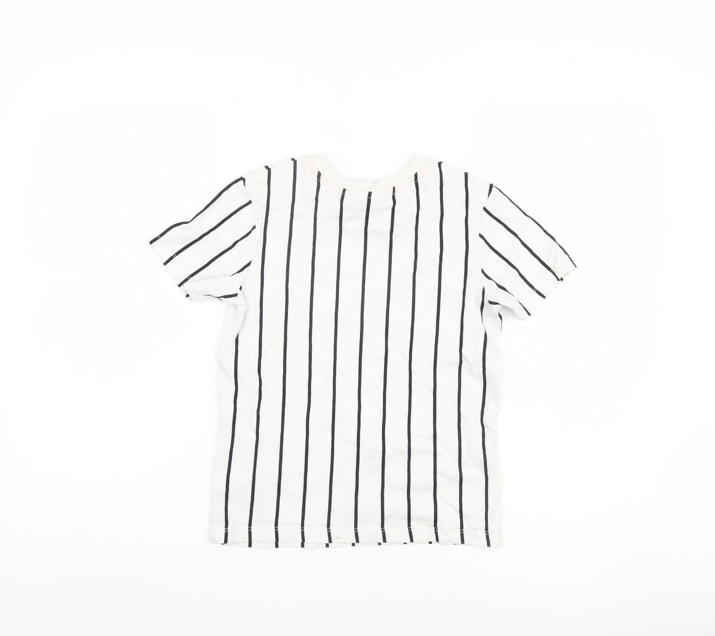 Space Jam Boys White Striped T-Shirt 8-9 Years Sequin Accent