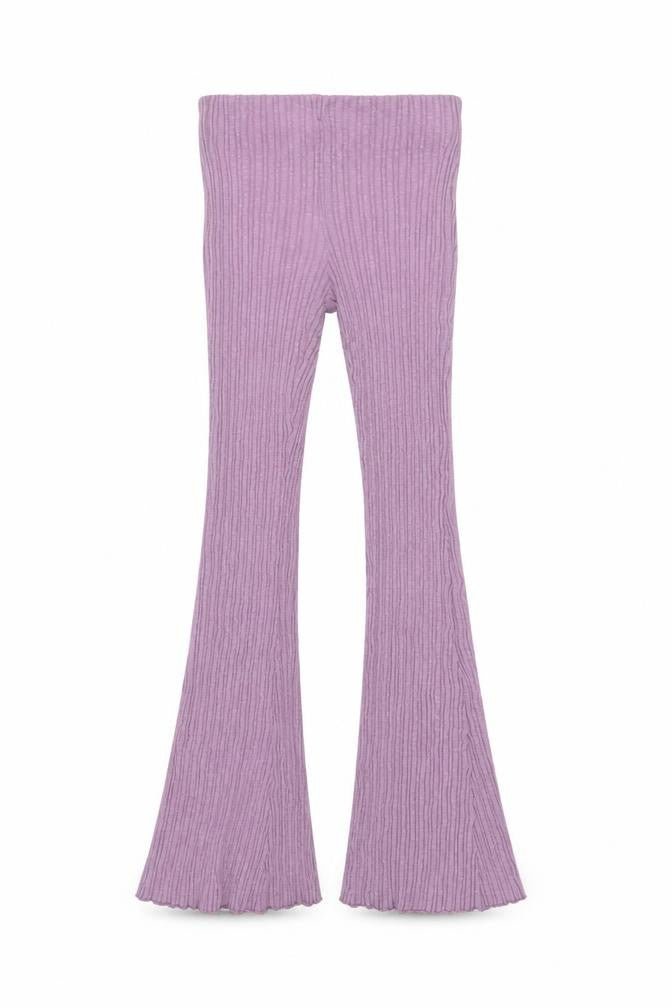 Front view of Urban Outfitters Women's Purple Flared Trousers S