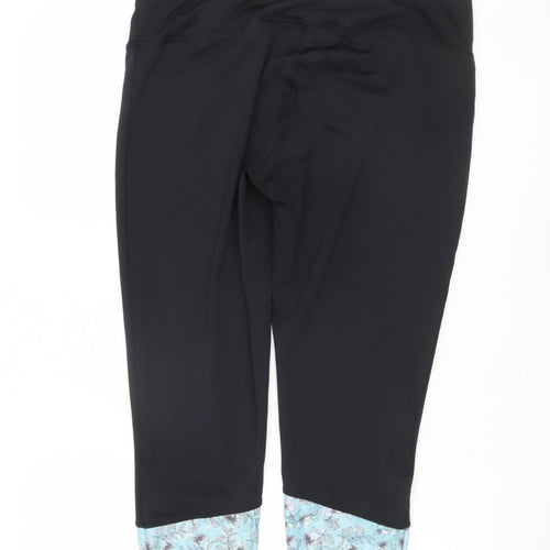 Crivit Women's Black Floral Leggings Size XL