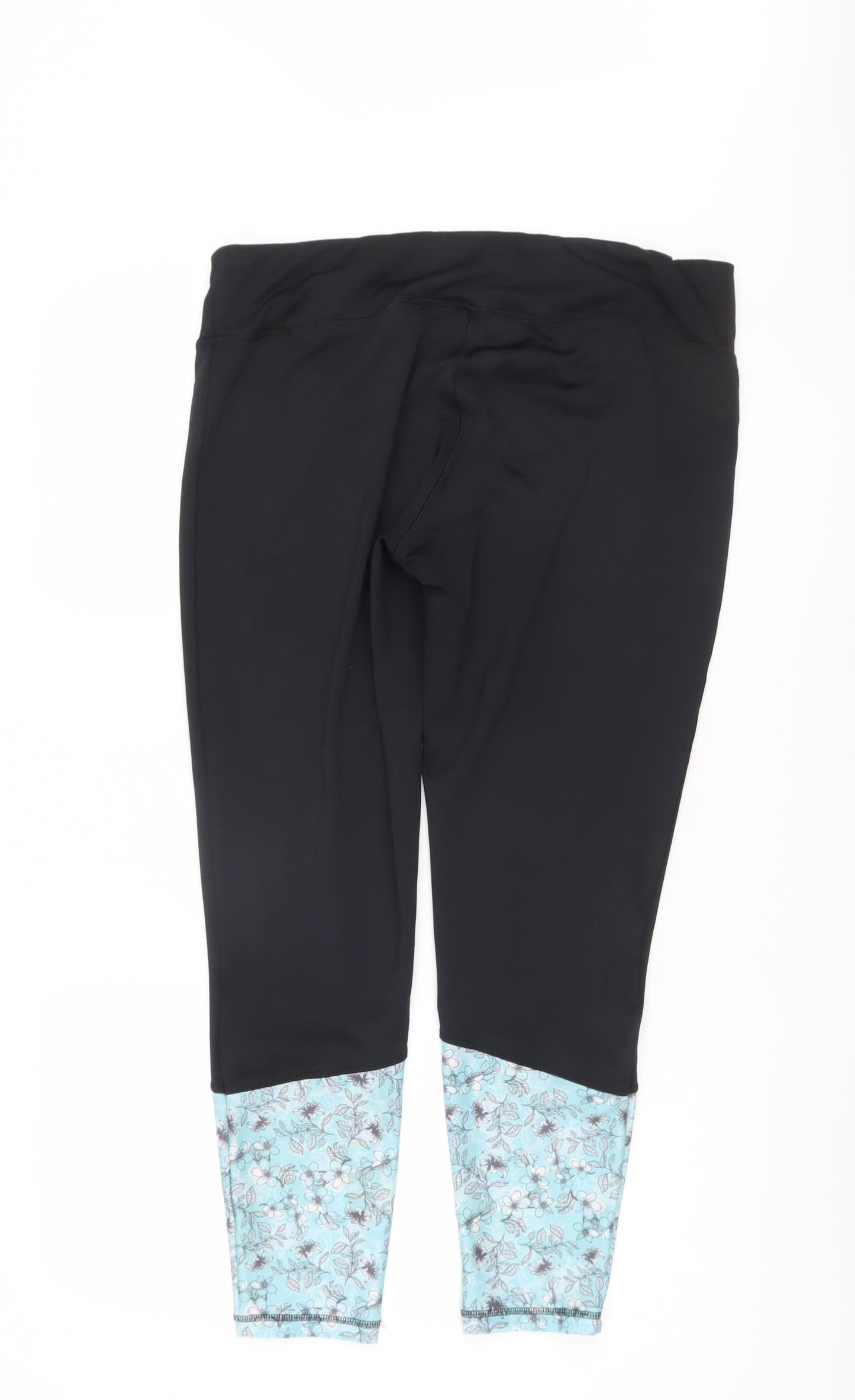 Crivit Women's Black Floral Leggings Size XL