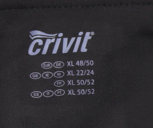 Crivit Women's Black Floral Leggings Size XL