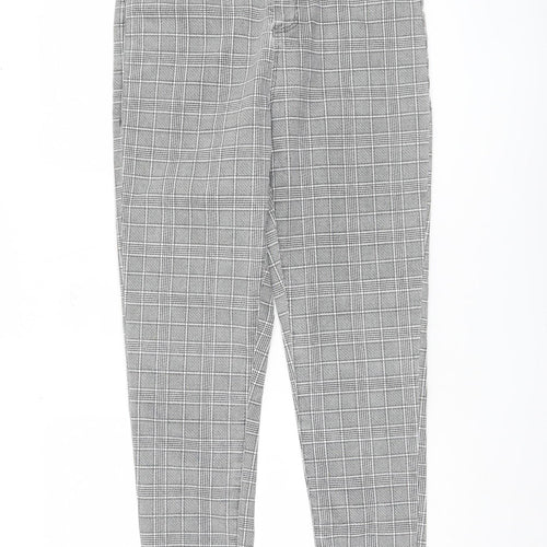 Topshop Women's Grey Check Trousers Size L