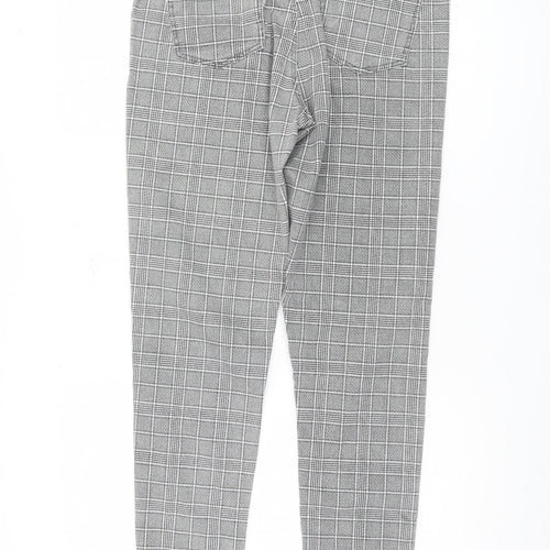 Topshop Women's Grey Check Trousers Size L