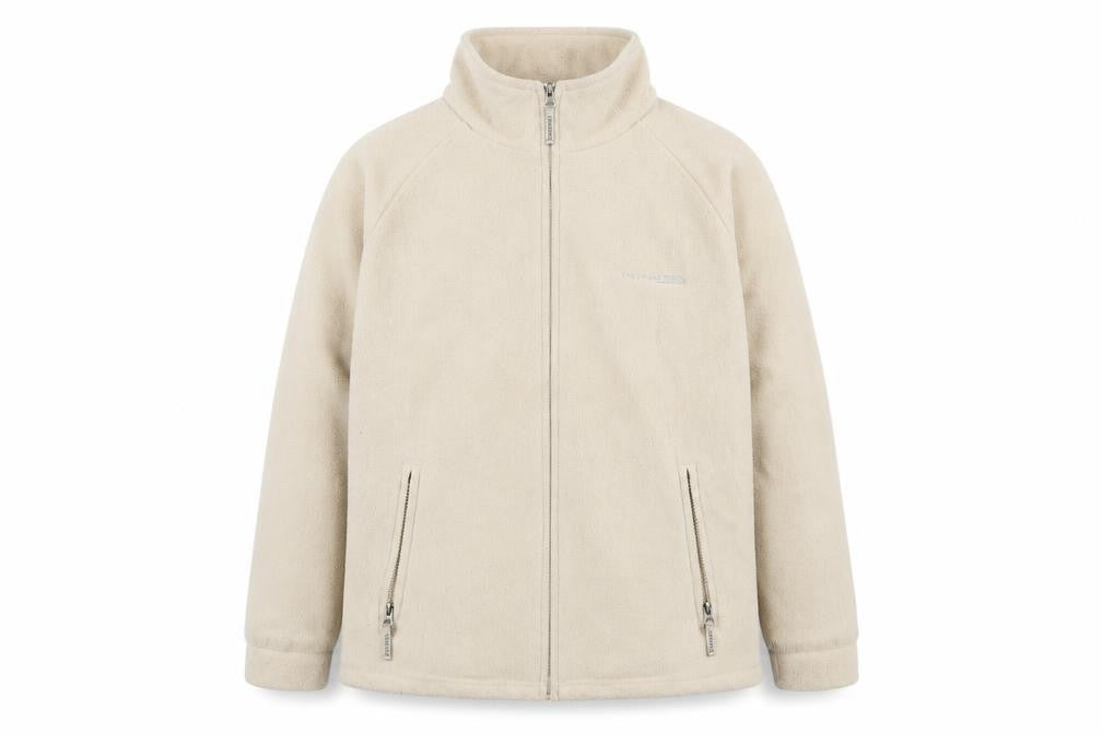 Front view of Trespass Men Beige Fleece Jacket, Medium, Casual Wear