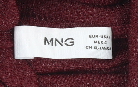 MNG Women's Red Long Sleeve Top Size 14