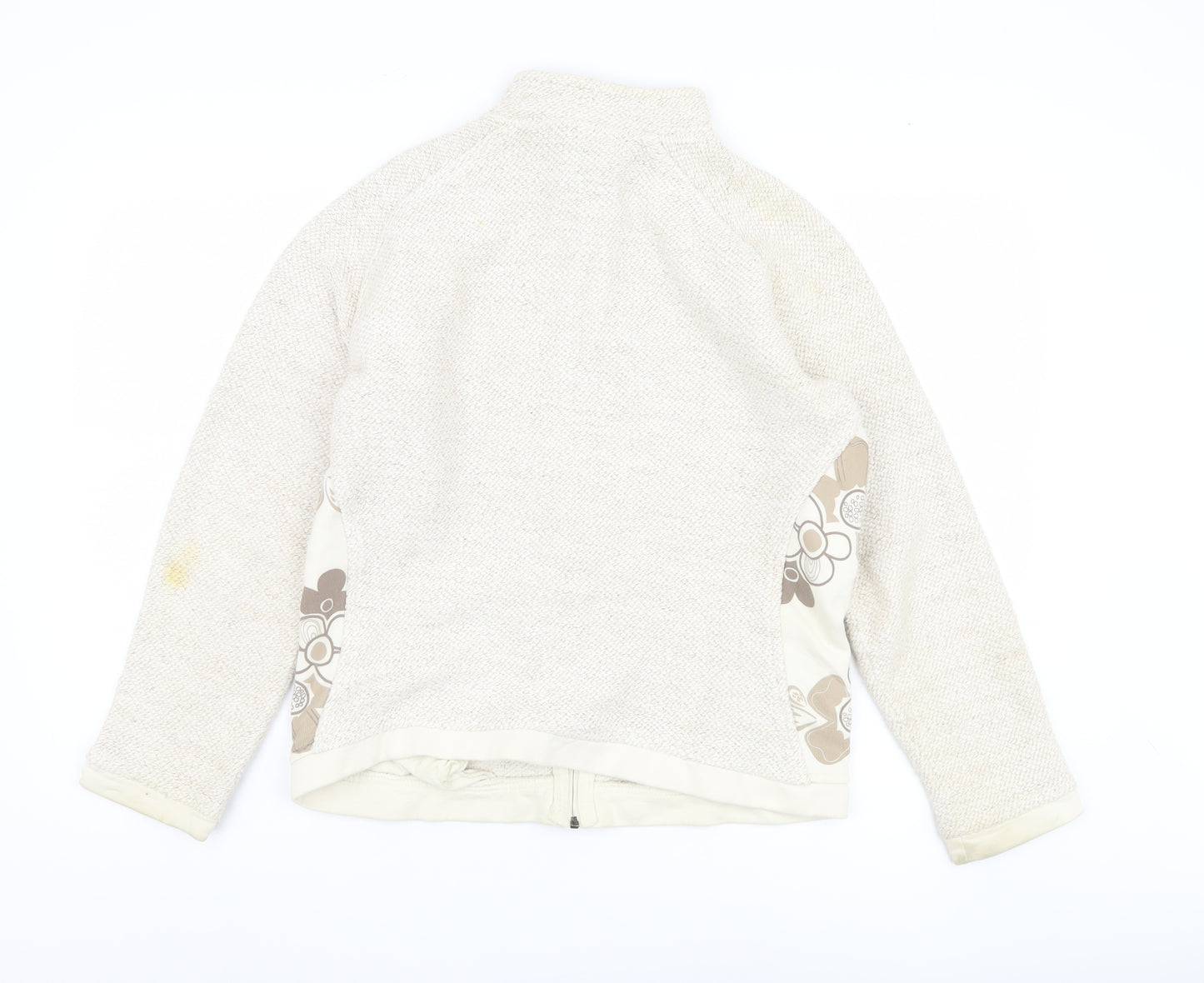 Weird Fish Women's Beige Floral Knit Jacket L