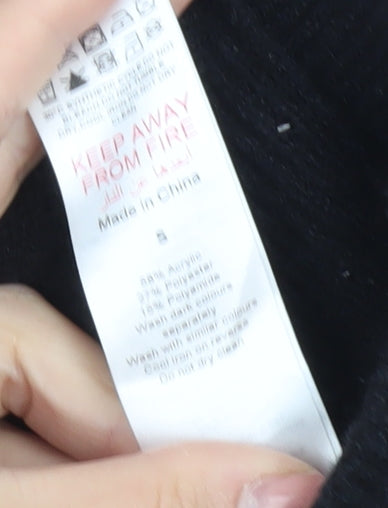 PrettyLittleThing Women's Black Cable-Knit Mock Neck Jumper