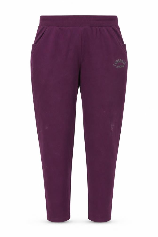 Front view of Lonsdale Women's Purple Jogger Trousers, size 14