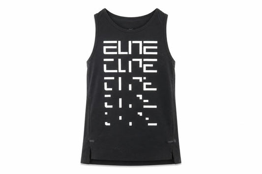 Front view of Nike Kids Black Dri-Fit Graphic Tank 10-12 Years