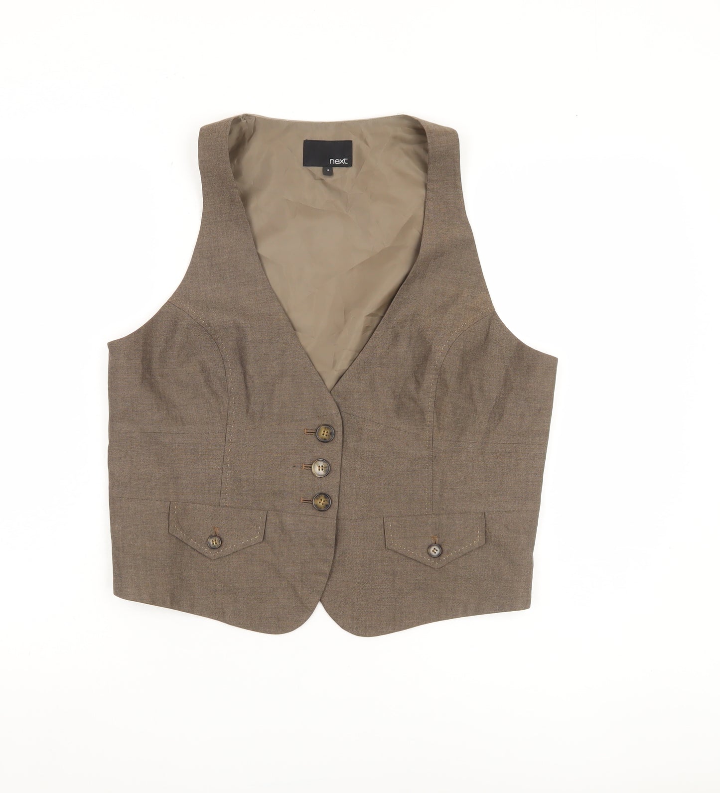 Next Women's Brown Suit Waistcoat Size 18