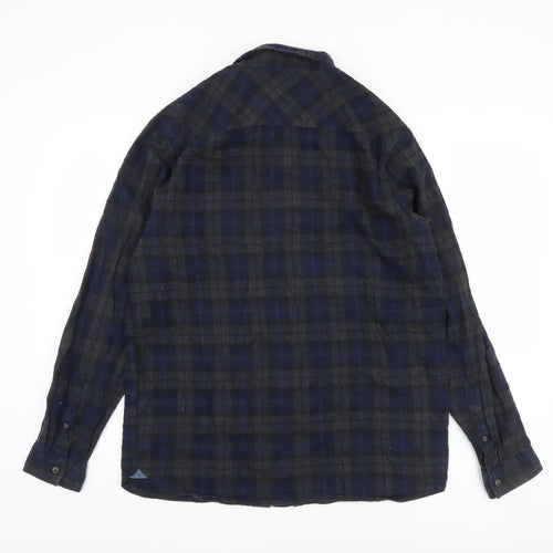 Farrell Men's Blue Plaid Long Sleeve Shirt Size L