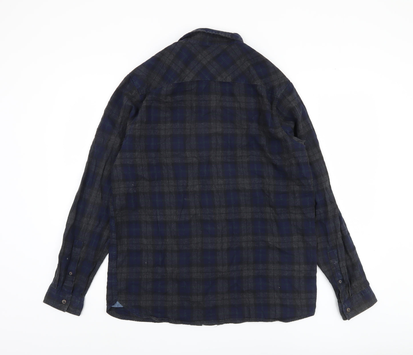 Farrell Men's Blue Plaid Long Sleeve Shirt Size L