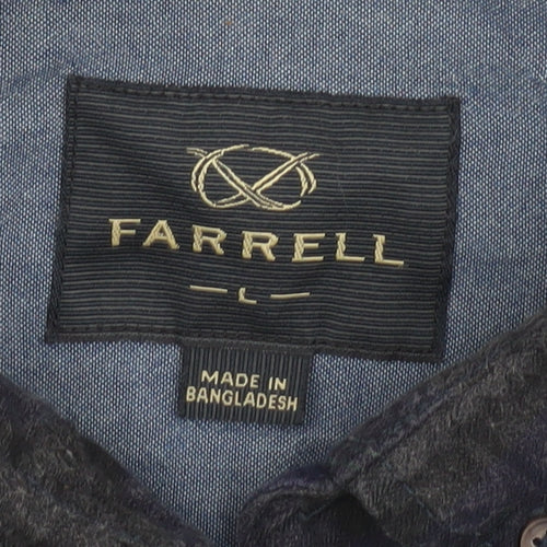 Farrell Men's Blue Plaid Long Sleeve Shirt Size L