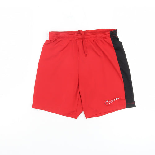 Nike Boys Red Sports Shorts, Size M, Drawstring Waist
