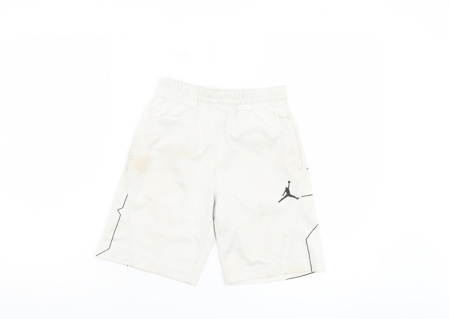 Nike Jordan Air Boys White Shorts Size 8-10 Years with Elastic Waist