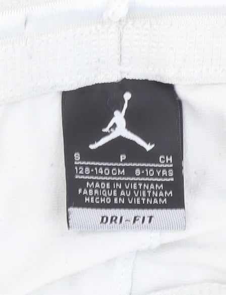 Nike Jordan Air Boys White Shorts Size 8-10 Years with Elastic Waist