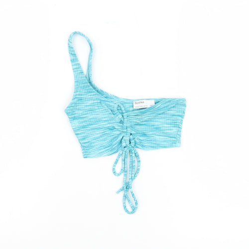 Bershka Women's Blue Cropped Tank Top XS