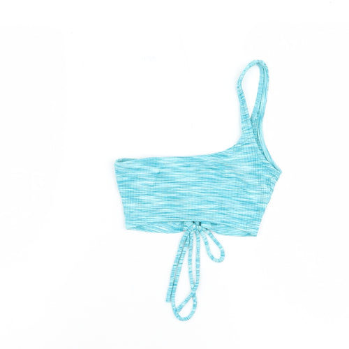 Bershka Women's Blue Cropped Tank Top XS