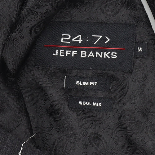 Jeff Banks Men's Black Slim Fit Blazer M