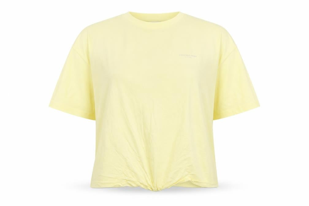 Front view of Chelsea Peers Women's Yellow XL Basic T-Shirt