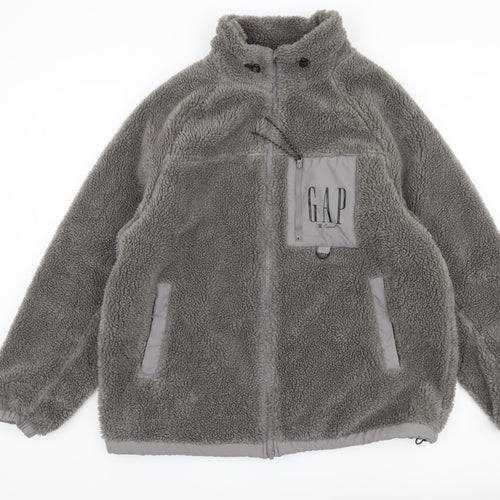 GAP Men's Grey Full Zip Fleece Jacket L