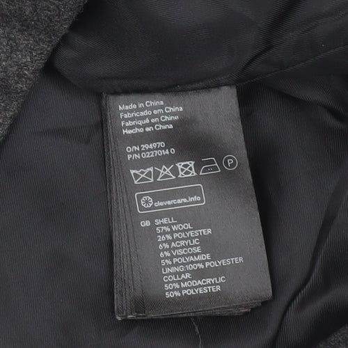 H&M Men's Grey Biker Jacket - M, Stylish Autumn Wear
