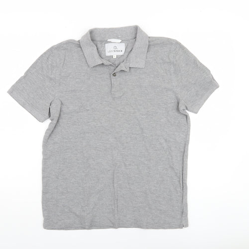 Lost Stock Men's Grey Polo Shirt Size Small