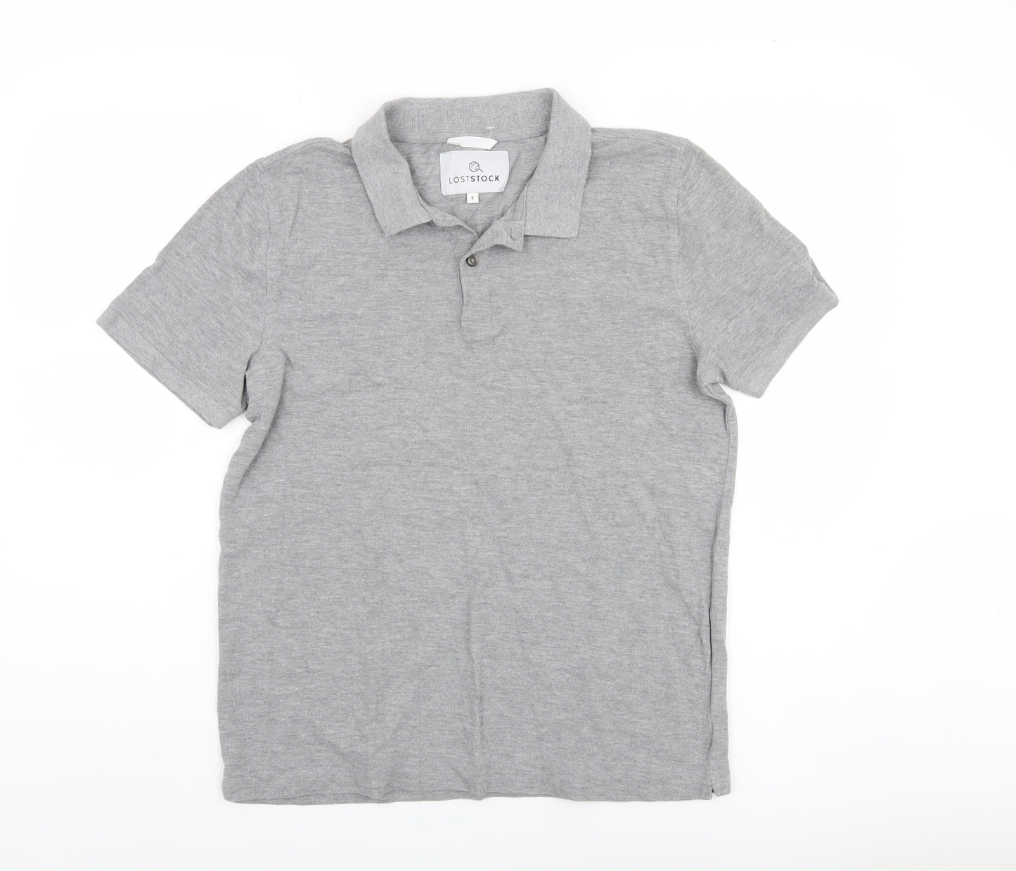 Lost Stock Men's Grey Polo Shirt Size Small