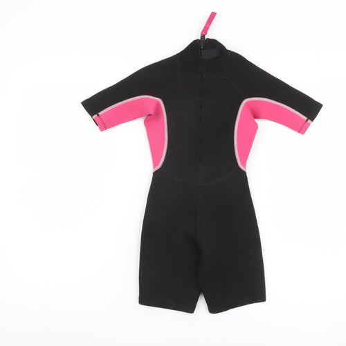 Tribord Girls Wetsuit 8 Years Black Pink Neoprene Short Sleeve