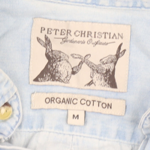 Peter Christian Men's Blue Medium Button-Up Shirt