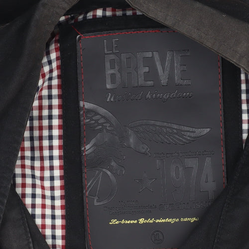 Le Breve Men's Black XL Bomber Jacket
