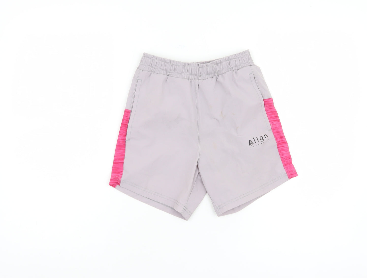 Align Girls Grey & Pink Shorts, Size 10-11, Elastic Waist