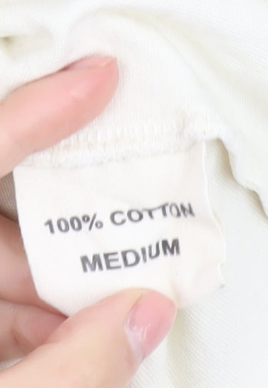 AEME Men’s Beige Art Graphic Short Sleeve Tee - M